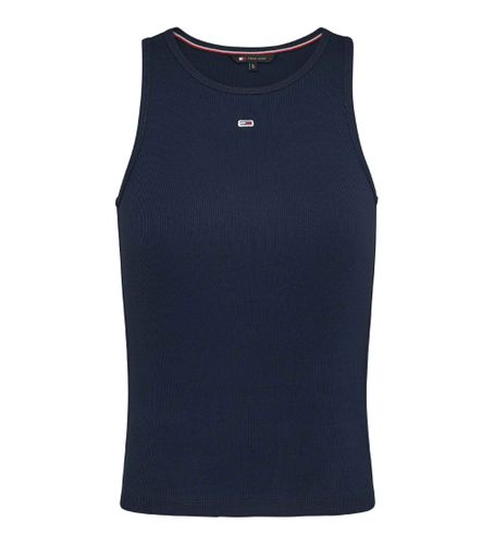 Til kvinder. DW0DW17382 Essential Rib T-shirt navy (L), Casual, Bomuld, Uden ærmer/stropper - Tommy Jeans - Modalova