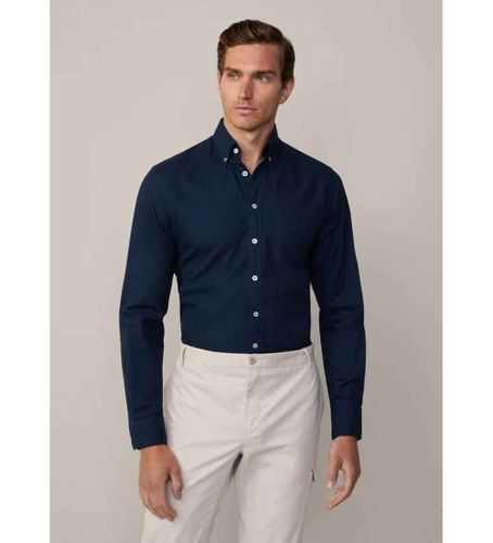 Til mænd. HM3010028 Navy Oxford-skjorte (L), Casual, Party, Bomuld, Klassisk, Lange ærmer, Blå - Hackett London - Modalova