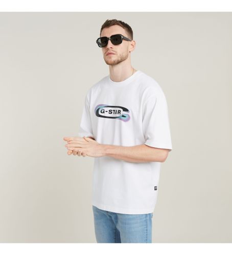 Til mænd. D25089-C784-110 Gradient Old Skool Logo Boxy T-shirt (XS), Casual, Korte ærmer, Økologisk bomuld, Bæredygtig - G-Star - Modalova