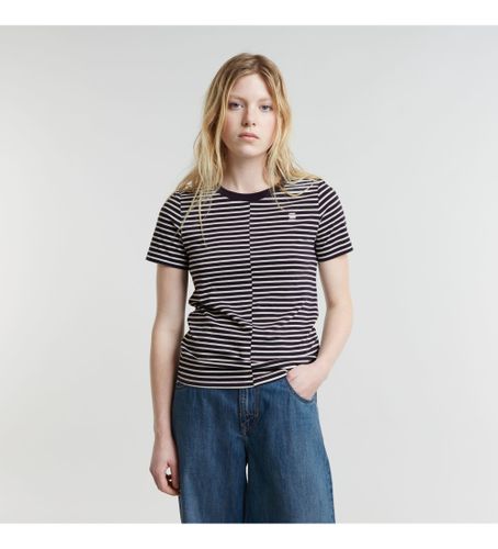 Til kvinder. D25506-C483-G913 Front Seam Stripe T-shirt navy (XXS), Casual, Korte ærmer, Økologisk bomuld, Bæredygtig - G-Star - Modalova