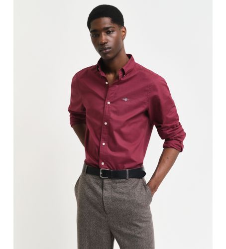 Til mænd. 3000102 Slim fit poplin-skjorte bordeaux (L), Casual, Bomuld, Lange ærmer - Gant - Modalova
