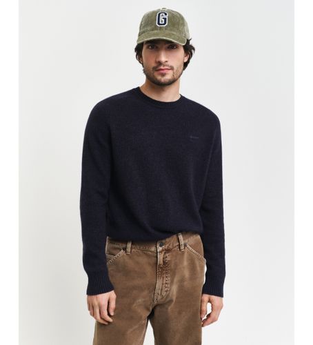 Til mænd. 8050226 Navy trøje med rund hals i uldblanding (L), Casual, Bomuld - Gant - Modalova