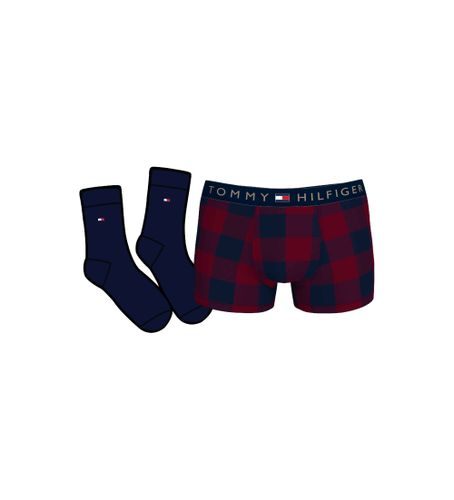 Til mænd. UM0UM03048 Sæt med boksershorts og strømper navy, rødbrun (S), Afslappet, Økologisk bomuld, Bæredygtig - Tommy Hilfiger - Modalova