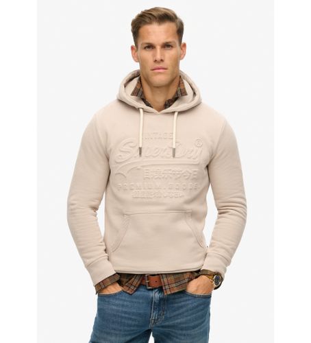Til mænd. M2013696A Sweatshirt med hætte og præget grafik i (L), Casual, Bomuld - Superdry - Modalova