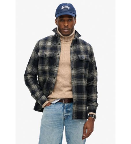 Til mænd. M4010720A Ternet uldovertrøje med fleeceforing (XXL), Casual, Polyester, Lange ærmer - Superdry - Modalova