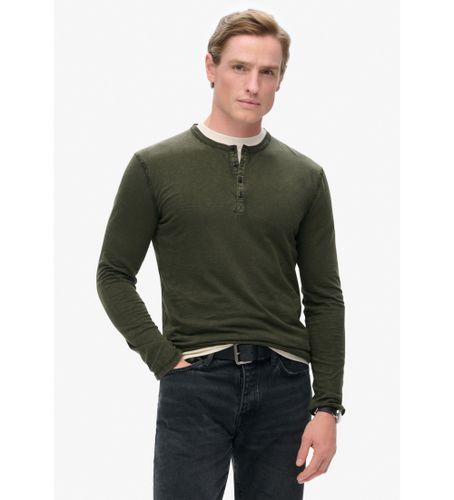 Til mænd. M6010843A Langærmet baker's collar t-shirt (XXL), Casual, Bomuld, Lange ærmer - Superdry - Modalova