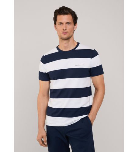 Façonnabletil mænd. FM510259 Blåstribet T-shirt (S), Casual, Bomuld, Korte ærmer - FaC§onnable - Modalova