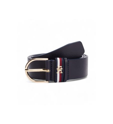 Til kvinder. AW0AW16835 Essential Effortless Corp 3.5 navy læderbælte (80cm), Casual, Blå - Tommy Hilfiger - Modalova