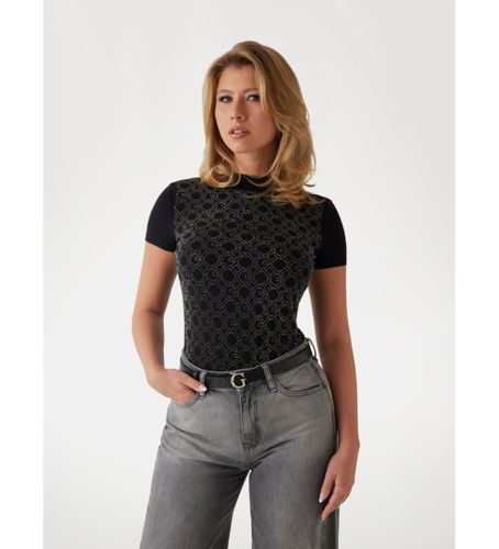 Til kvinder. W5RI15J1314 T-shirt med all-over print (M), Casual, Bomuld, Korte ærmer - Guess - Modalova