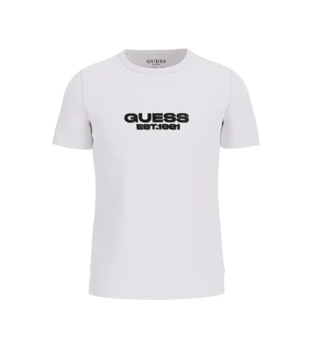 Til mænd. M5RI50K9RM1 Velvet Logo T-shirt (L), Casual, Bomuld, Korte ærmer - Guess - Modalova