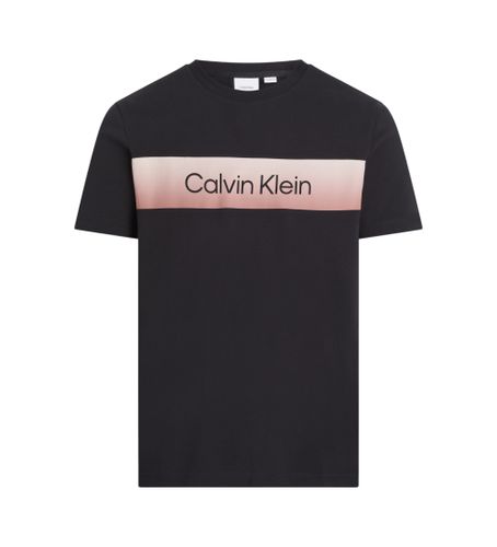 Til mænd. K10K114163 T-shirt med lineært logo på brystet (M), , Casual, Korte ærmer, Økologisk bomuld, Bæredygtig - Calvin Klein - Modalova