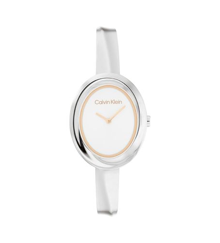 Til kvinder. 25100055 Twisted Bezel sølvur (OSFA), , Casual, BH, Rustfrit stål - Calvin Klein - Modalova