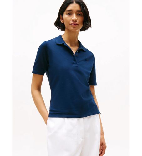 Til kvinder. WW0WW43224 Poloshirt med broderet logo 1985 Collection navy (L), Casual, Bomuld, Korte ærmer - Tommy Hilfiger - Modalova