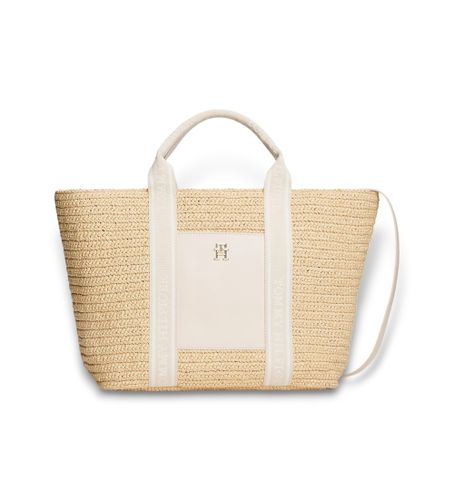 Til kvinder. AW0AW17196 Hæklet tote bag med flettede hanke (OSFA), Casual, Syntetisk - Tommy Hilfiger - Modalova
