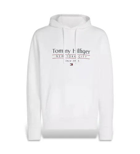 Til mænd. MW0MW38672 Sweatshirt med hætte og hvidt logo (L), Casual, Bomuld - Tommy Hilfiger - Modalova
