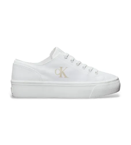 Til kvinder. YW0YW01763 lærredssko med plateau (38), Fast, 1-3 cm, Blonder, Casual - Calvin Klein Jeans - Modalova