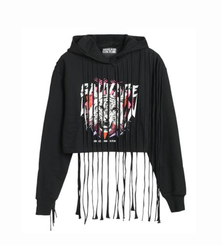 Til kvinder. 78HAIE01-CF00E sweatshirt med frynser (S), Casual, Bomuld - Versace Jeans Couture - Modalova