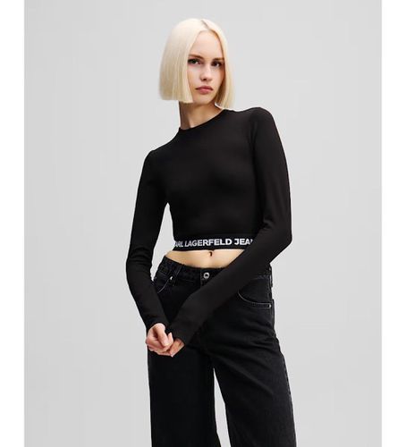 Til kvinder. A1W17042 Top med logo (XS), Casual, Viscose, Lange ærmer - Karl Lagerfeld - Modalova