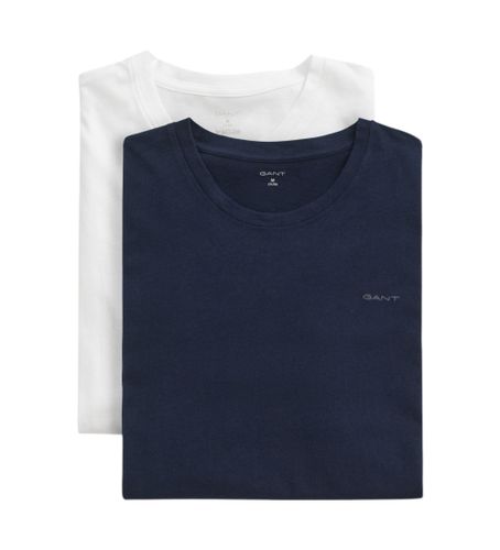 Til mænd. 900012008 Sæt med 2 navy t-shirts med rund hals, (XL), Afslappet, Bomuld, Korte ærmer, Blå - Gant - Modalova
