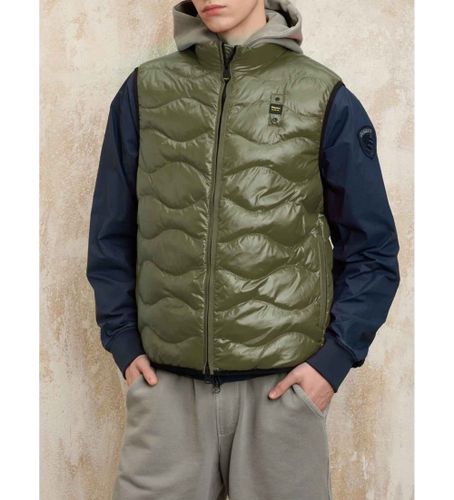 Til mænd. 25SBLUX02230 Ærmeløs quiltet vest med bølger Danny green (S), Casual, Polyester - Blauer - Modalova