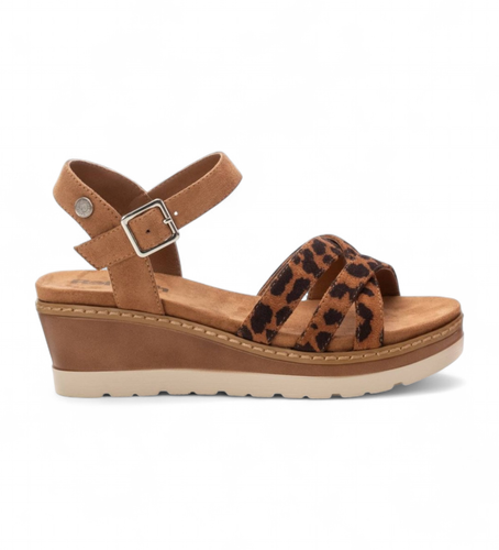 Til kvinder. 17313701-CAMEL Sandaler i 173137 (36), 5-8 cm, Ruskind, Spænder, Casual - Refresh - Modalova