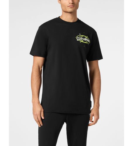 Til mænd. MTK8012-STE001N Neck SS Logo T-shirt (S), Casual, Bomuld, Korte ærmer - Plein Sport - Modalova