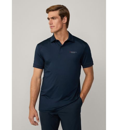 Til mænd. HM563399 Hs Glf Strike navy polo shirt (M), Casual, Bomuld, Korte ærmer - Hackett London - Modalova