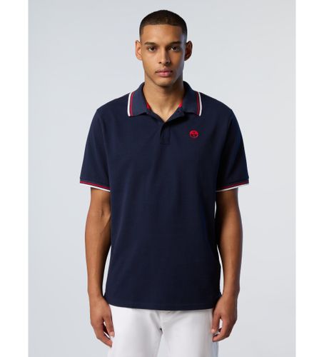 Til mænd. 692439 Navy kortærmet poloshirt (S), Casual, Korte ærmer, Økologisk bomuld, Bæredygtig, Blå - North Sails - Modalova