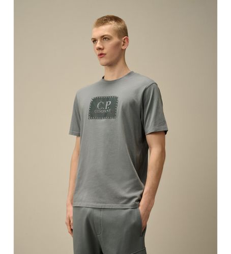 Til mænd. 18CMTS029A005100W T-shirt 30/1 Logo Label (L), Casual, Bomuld, Korte ærmer - C.P. Company - Modalova
