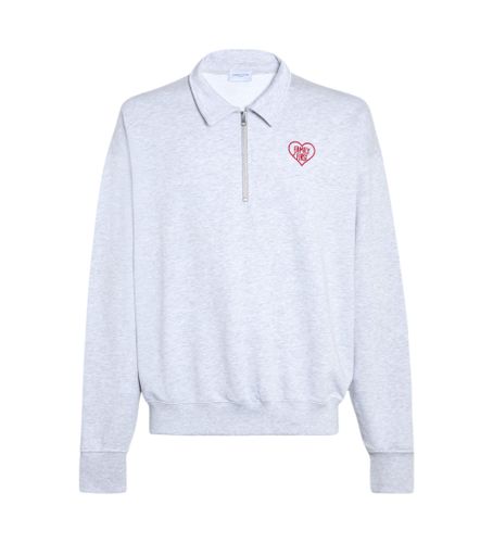Til mænd. SS2504 Hjertegrå poloshirt (L), Casual, Bomuld, Lange ærmer - Family First - Modalova