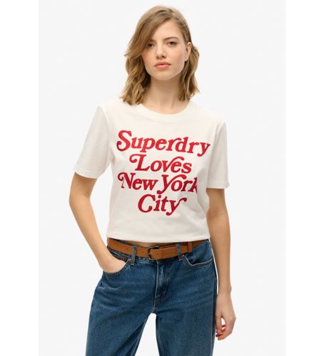 Til kvinder. W1011633A City Love T-shirt i med afslappet pasform (XS), Casual, Bomuld, Korte ærmer - Superdry - Modalova