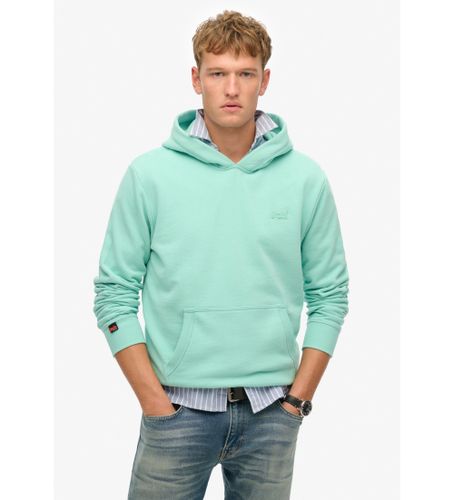 Til mænd. M2014168A Hættetrøje med logo Essentialturkis (S), Casual, Bomuld, Bæredygtig - Superdry - Modalova