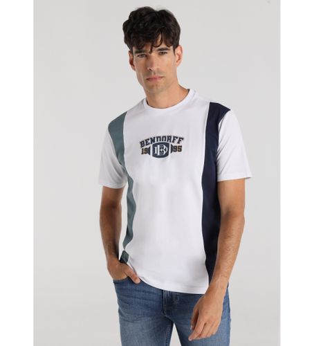 Til mænd. 850815498 Kortærmet T-shirt med hvidt blokmønster (S), Casual, Bomuld, Korte ærmer - Bendorff - Modalova