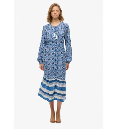 Til kvinder. W8011887A printet midikjole (XS), Casual, Lange ærmer, Økologisk bomuld, Bæredygtig - Superdry - Modalova