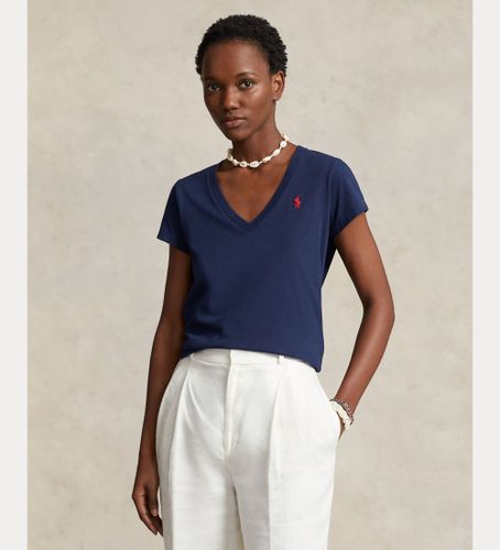 Til kvinder. 211902403002 Navy strikket T-shirt i bomuld (XS), Casual, Korte ærmer - Polo Ralph Lauren - Modalova
