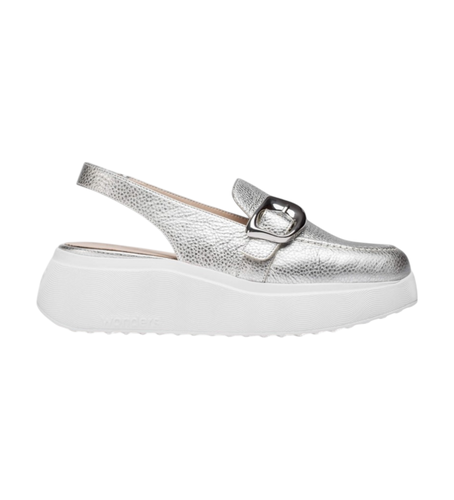 Til kvinder. A-3624_5432_7222 Acalia lædersko i (35), Sølvfarvet, 3-5 cm, Ingen, Casual - Wonders - Modalova