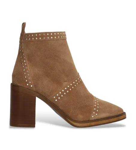 Til kvinder. 544911 Brune Camden ankelstøvler i (35), 5-8 cm, Ruskind, Lynlås, Casual - Alpe - Modalova
