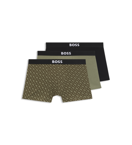 Til mænd. 50549832 Sæt 3 Boxershorts med logo på linningengrøn, (M), Afslappet, Bomuld - BOSS - Modalova