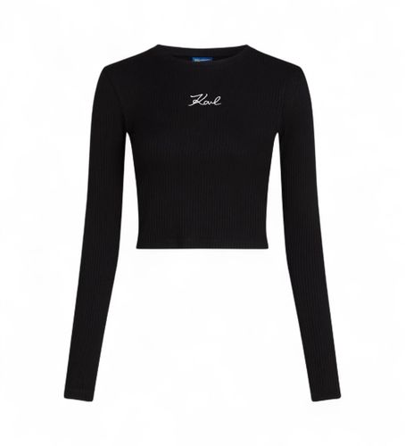 Til kvinder. A3W18025 Ribbet T-shirt (XS), Casual, Bomuld, Korte ærmer - Karl Lagerfeld - Modalova