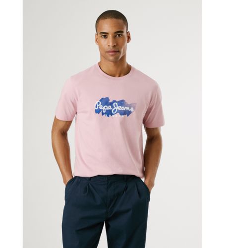 Til mænd. PM509959 Milton T-shirt lyserød (L), Casual, , Bomuld, Korte ærmer - Pepe Jeans - Modalova