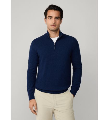 Til mænd. HM7000068 Jumper med halv lynlås navy (XL), Casual, Bomuld - Hackett London - Modalova