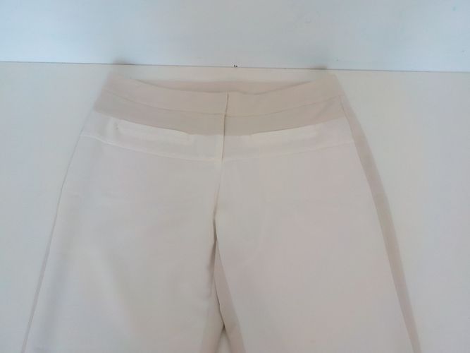 Pantalon coupe droite beige et crme T40 - miss captain trend - Modalova