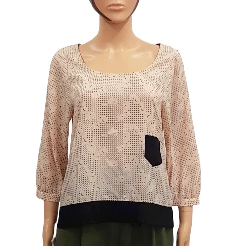 T S Top Blouse beige ros imprime - manoukian - Modalova