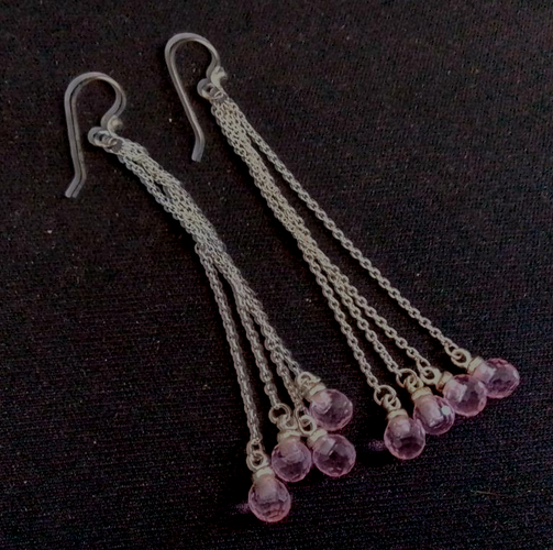 Boucles d'oreilles "style" quartz rose - Label Emmaus - Modalova