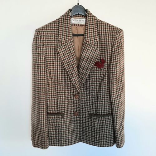 Tailleur pied de poule blazer et jupe droite T 42 - weinberg - Modalova