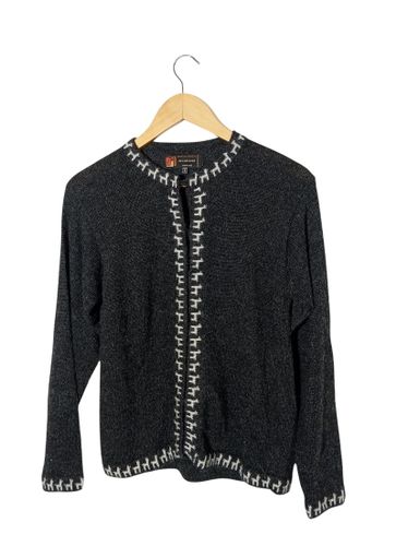 Gilet Inti Alpaca Anthracite Motifs Lamas (V3599) - Label Emmaus - Modalova
