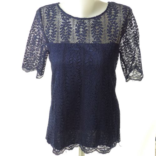 Tee shirt en dentelle marine - - 36- très bon état - naf naf - Modalova