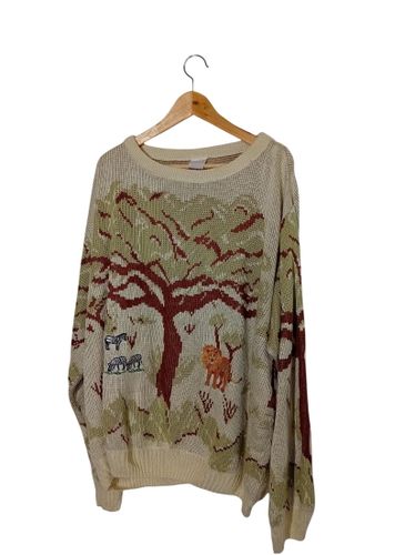 Pull Vintage En Maille Motif Savane (V3610) - Label Emmaus - Modalova