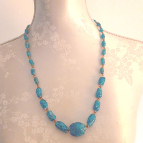 Collier aux perles bleues - Label Emmaus - Modalova