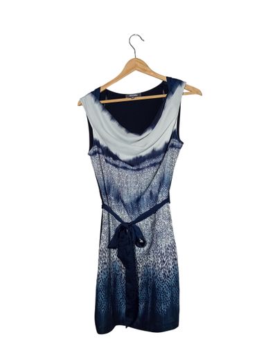 Robe Bel&bo Sans Manches Motifs Bleus Et Blancs S/36 (T5642) - Label Emmaus - Modalova